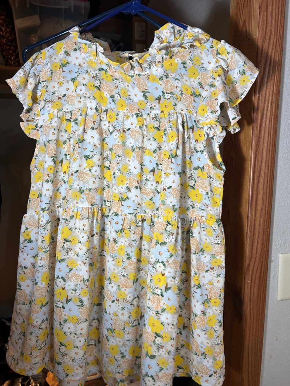 JODIFL Yellow Floral Tiered Blouse
